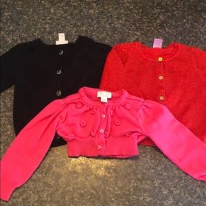 3 girls cardigans- 18 month